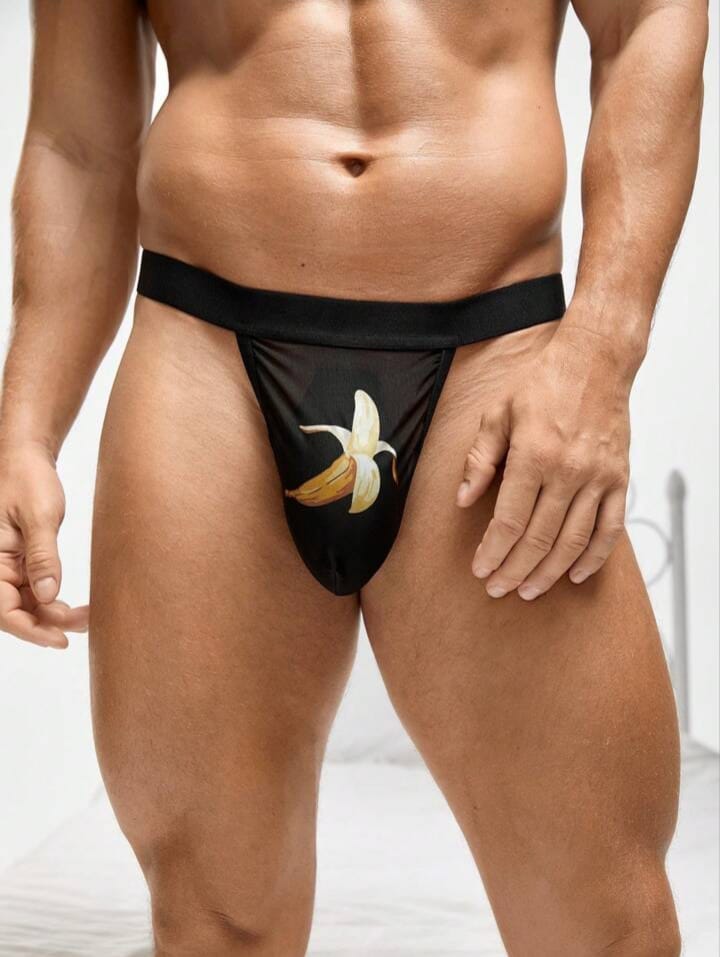 Men's Graphic Mesh Thong